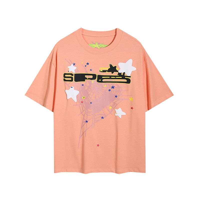 SP5DER Spider Worldwide T Shirt - Peach