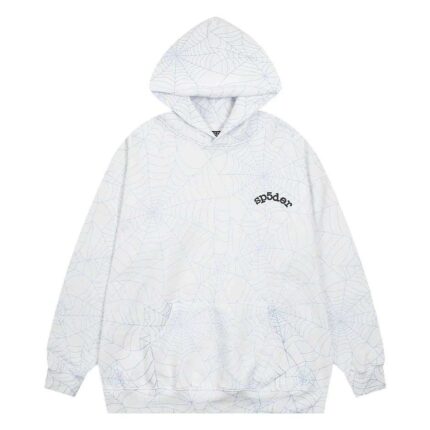 Sp5der AOP Web Hoodie - White