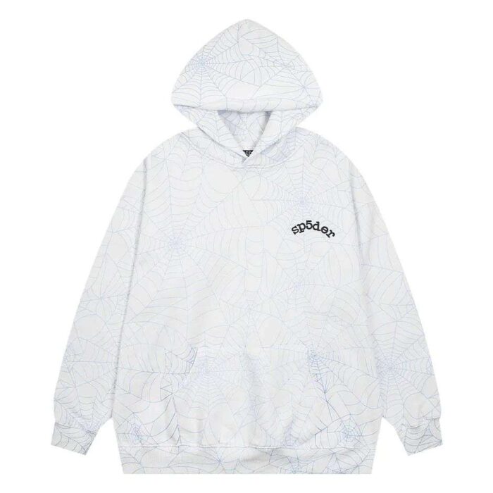 Sp5der AOP Web Hoodie - White