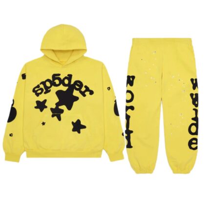 The Sp5der Beluga Tracksuit – Gold brings a bold, high-energy vibe to your wardrobe with its striking gold tone and signature Beluga detailing. Designed for those who move with confidence and style, this full t