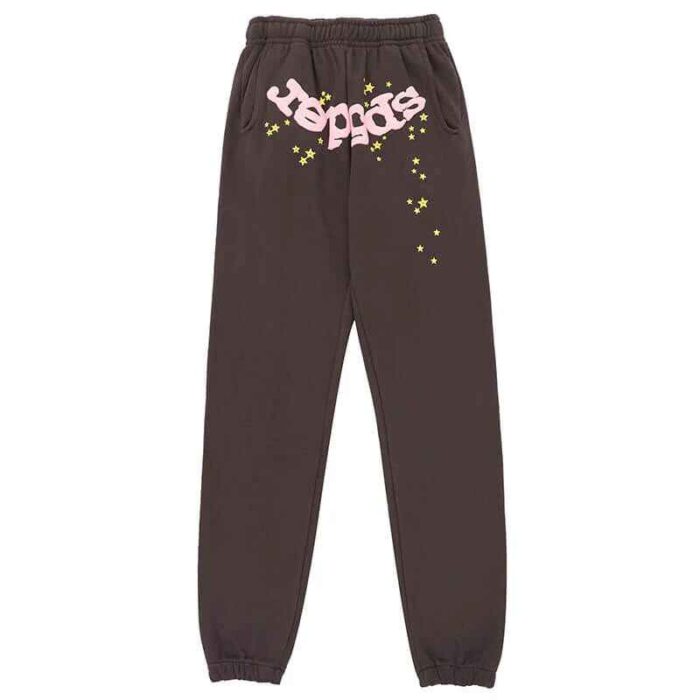 Sp5der Classic Flame Logo Graffiti Pant - Brown