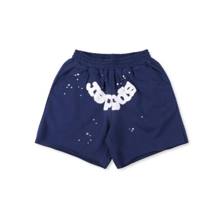 Sp5der OG Web Logo Sweat Short - Navy Blue