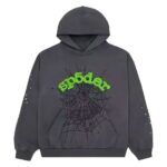 Sp5der Wait Web Hoodie - Slate Grey