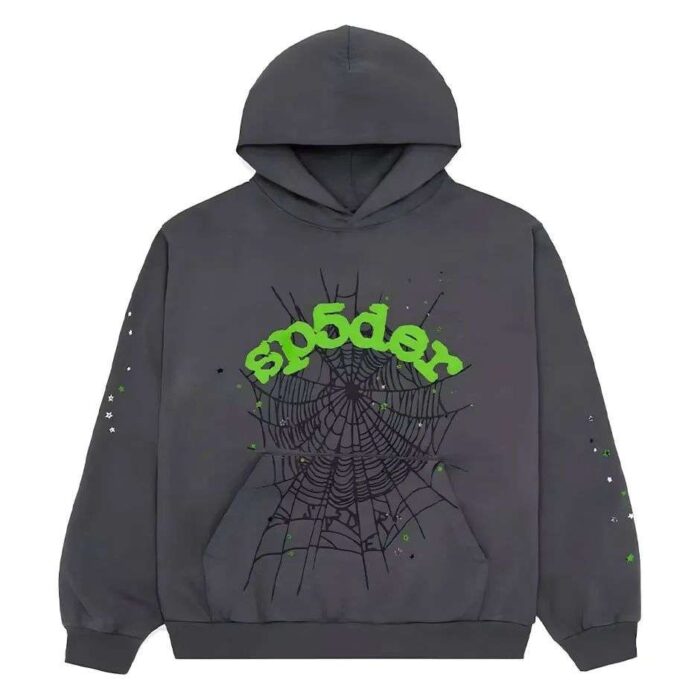 Sp5der Wait Web Hoodie - Slate Grey