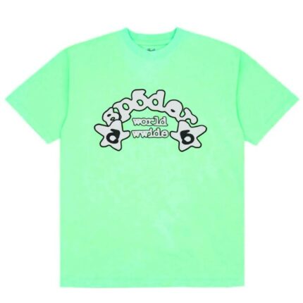 The Sp5der Worldwide Tee – Slime brings bold streetwear energy with a vibrant twist. Featuring the iconic "Worldwide" graphic across a unique slime green base, this tee is designed to stand
