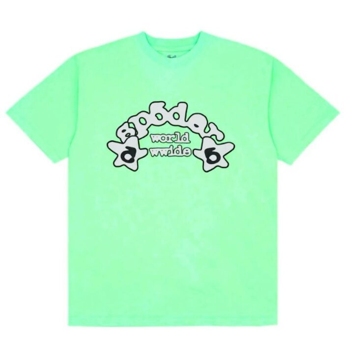 The Sp5der Worldwide Tee – Slime brings bold streetwear energy with a vibrant twist. Featuring the iconic "Worldwide" graphic across a unique slime green base, this tee is designed to stand