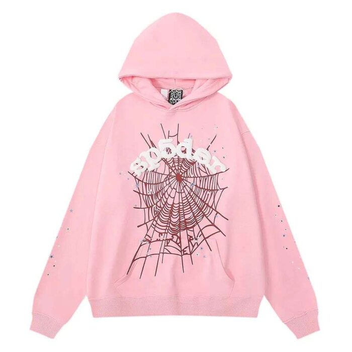 Sp5der Worldwide Web Hoodie - Light Pink
