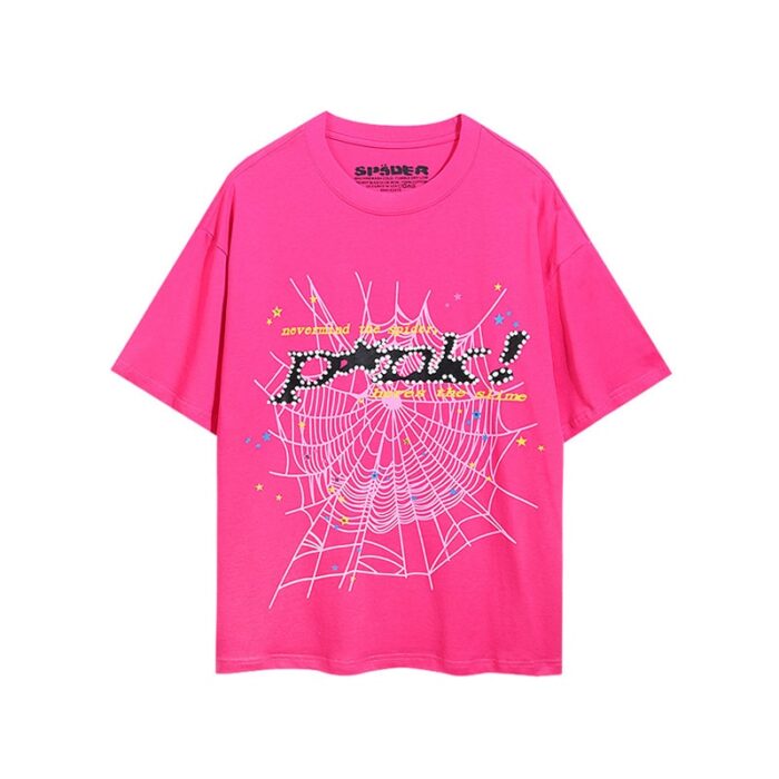 Sp5der Young Thug Punk T-Shirt - Pink