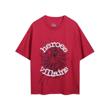 Spider Heroes Villains T Shirt - Red