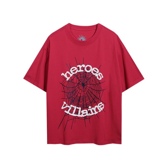 Spider Heroes Villains T Shirt - Red
